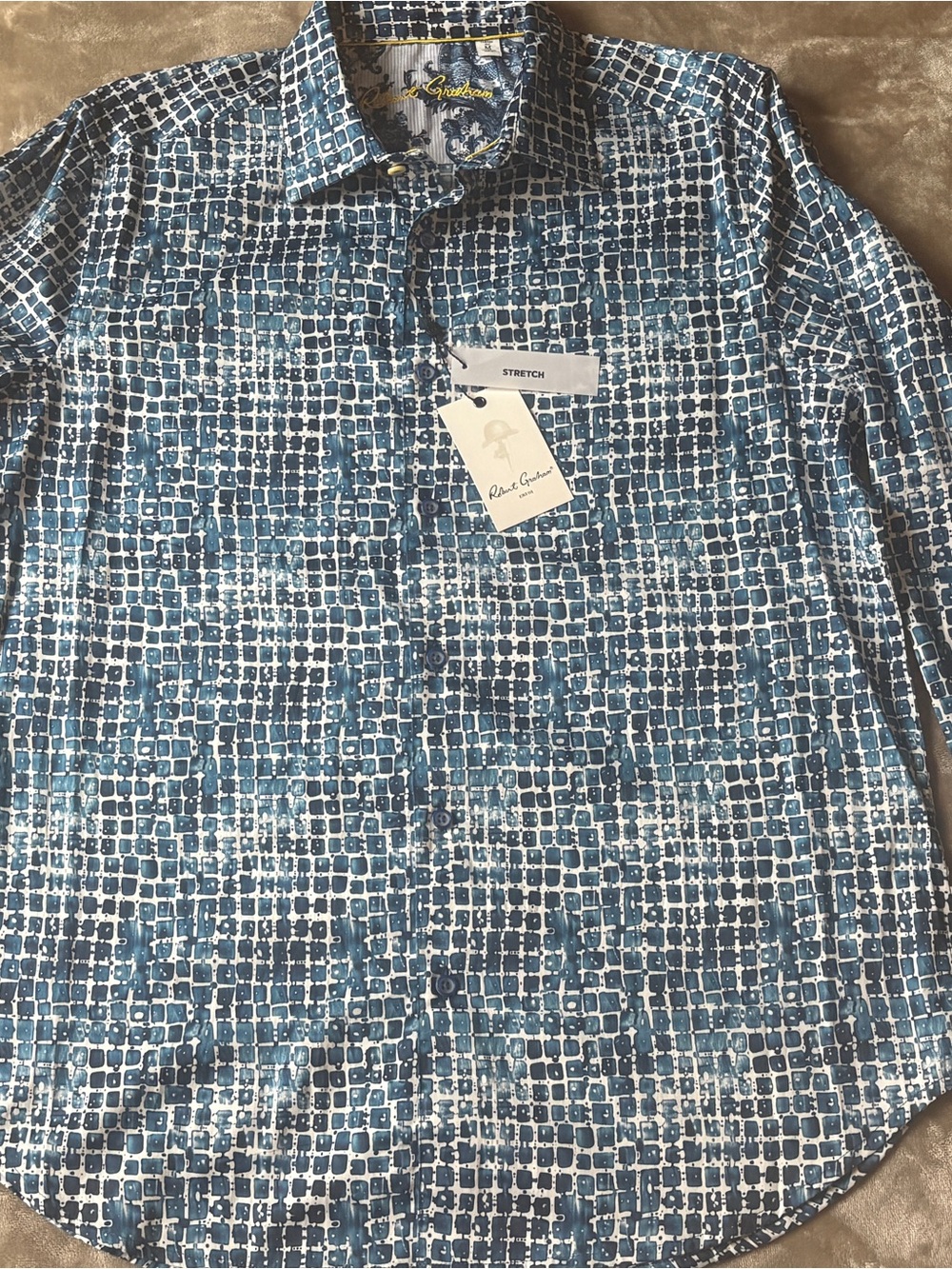 NWT Robert Graham Hester Cotton Blend Button Down Shirt